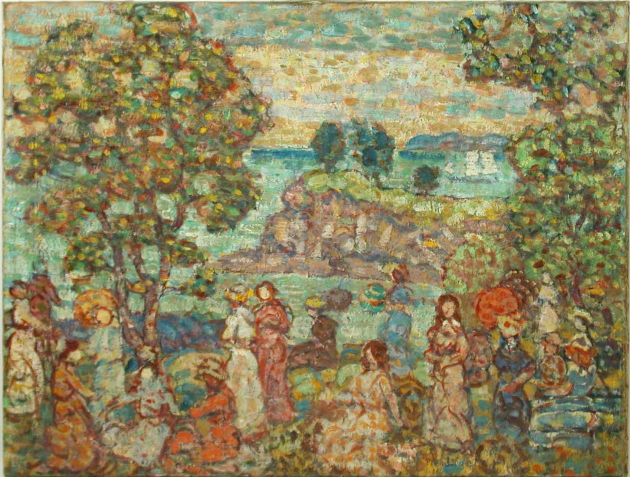 Landschap (Strandscène) door Maurice Brazil Prendergast