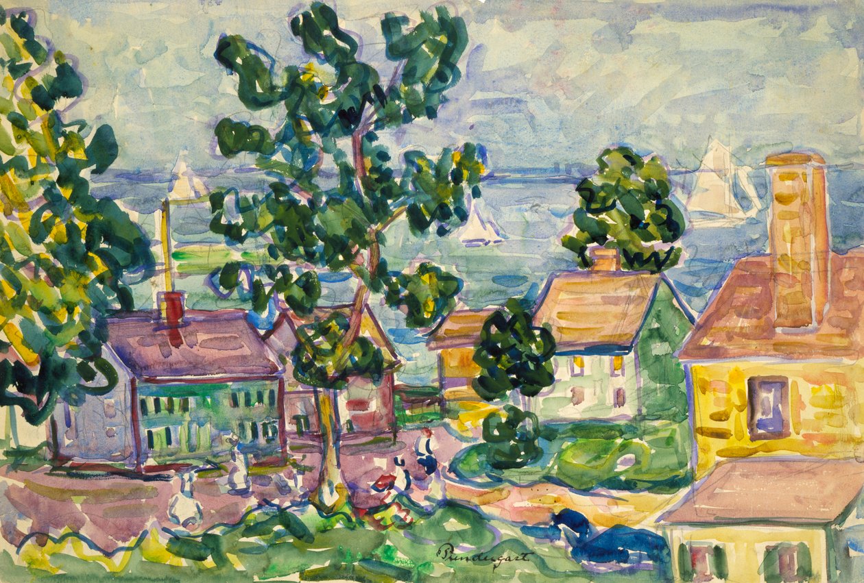 New England Kustdorp, ca. 1915-1918 door Maurice Brazil Prendergast