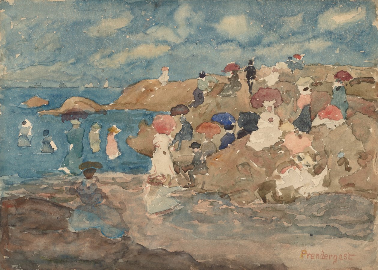 Revere Beach, ca. 1896 door Maurice Brazil Prendergast