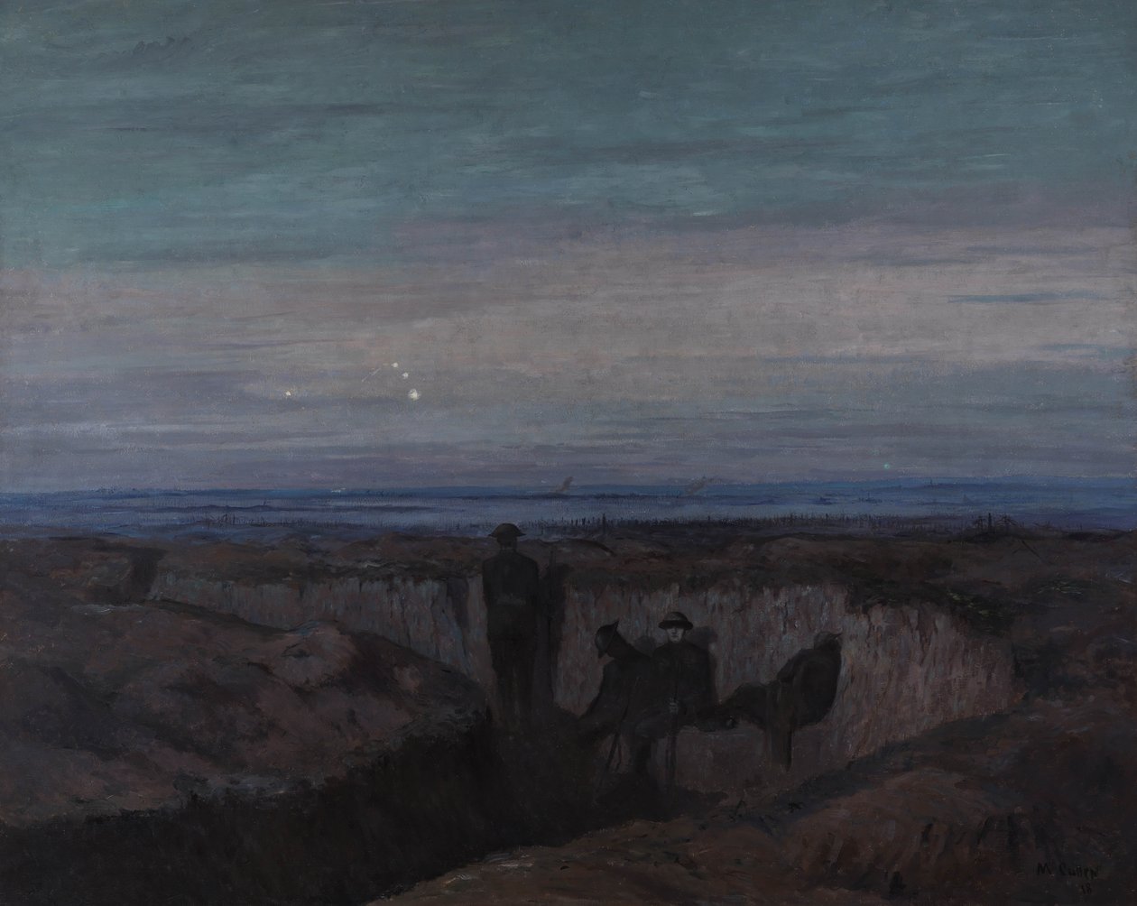 Dageraad op de Ouse Trench, 1918 door Maurice Galbraith Cullen