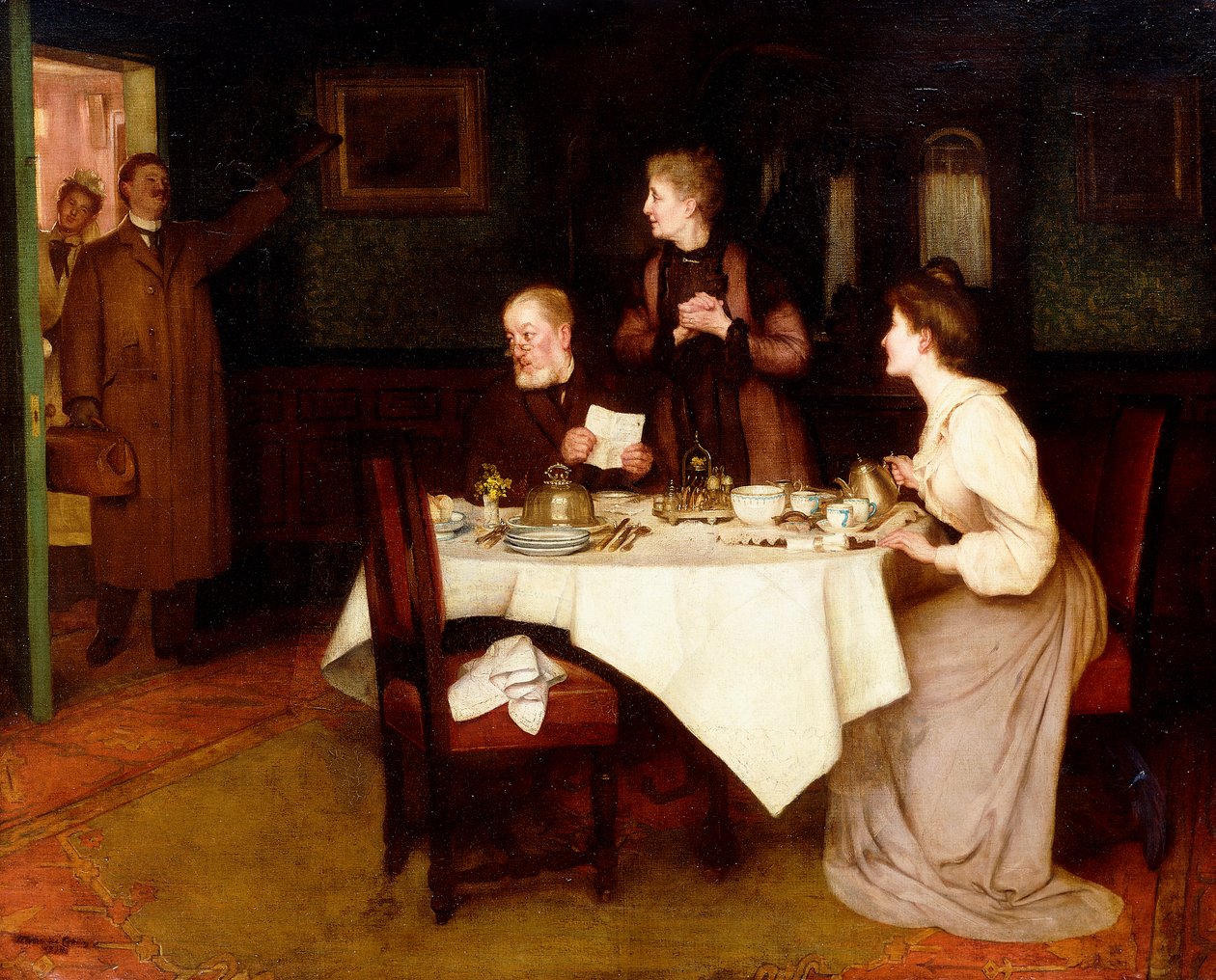 Familie aan Thee door Maurice Grun