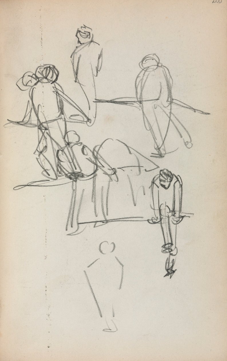 Italiaans schetsboek: Figuren (pagina 200) door Maurice Prendergast