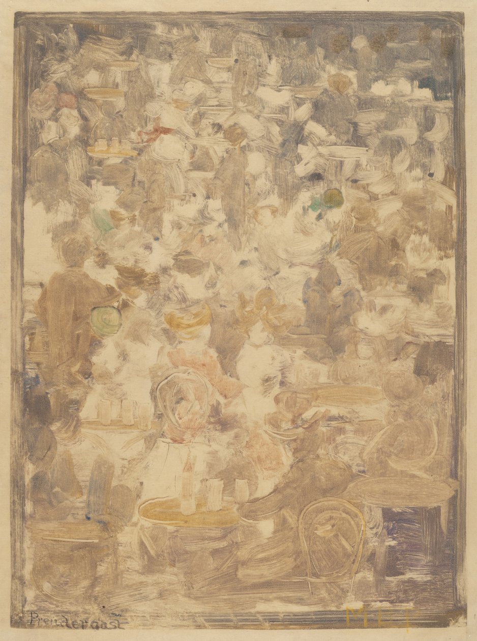 Buitencafé Scène door Maurice Brazil Prendergast