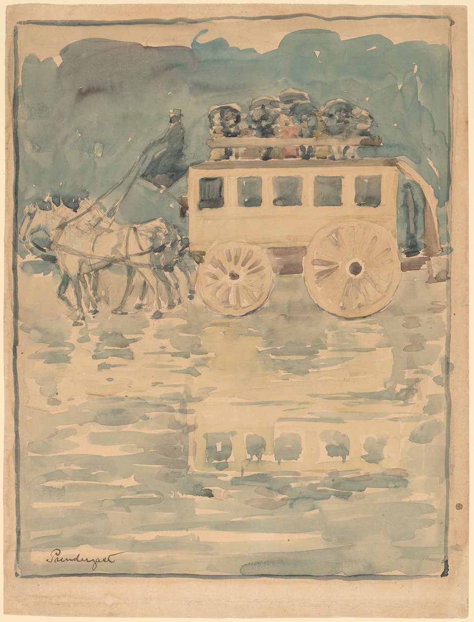 Parijse omnibus door Maurice Brazil Prendergast