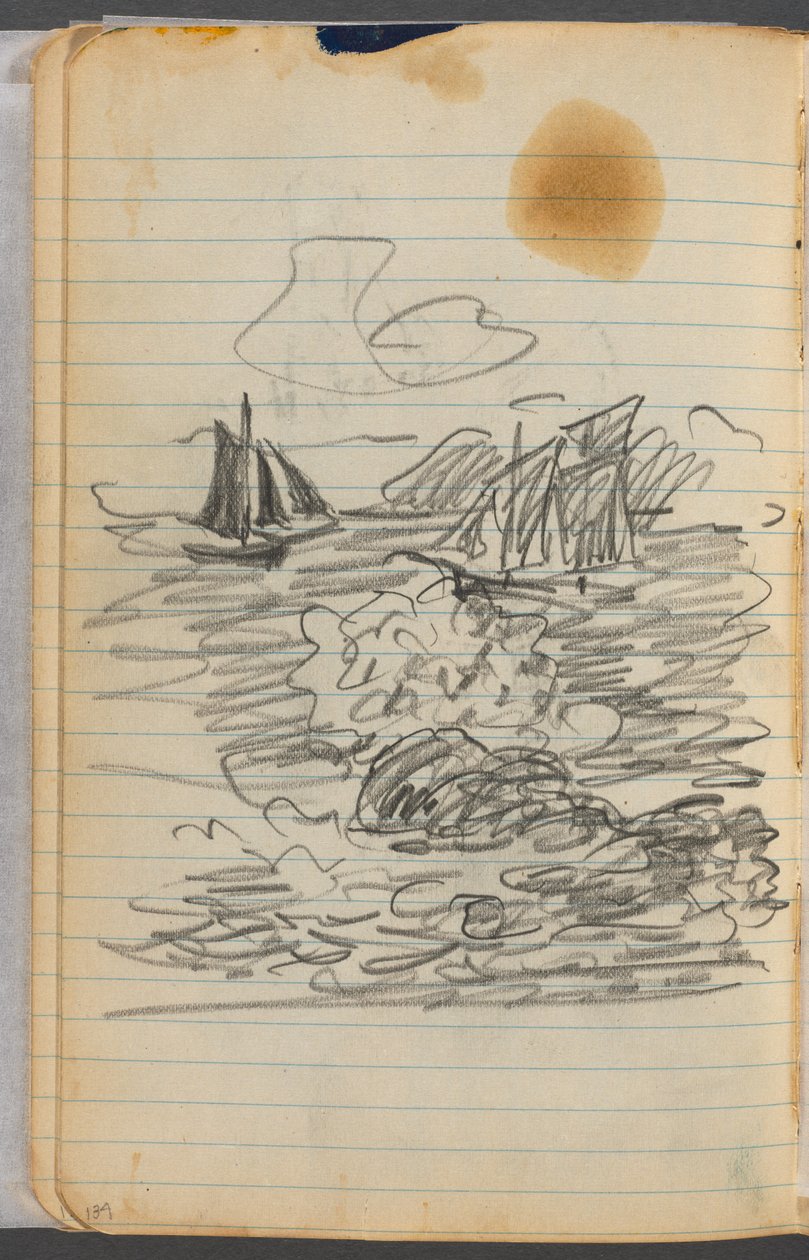 Schetsboek, pagina 134: Zeezicht door Maurice Prendergast