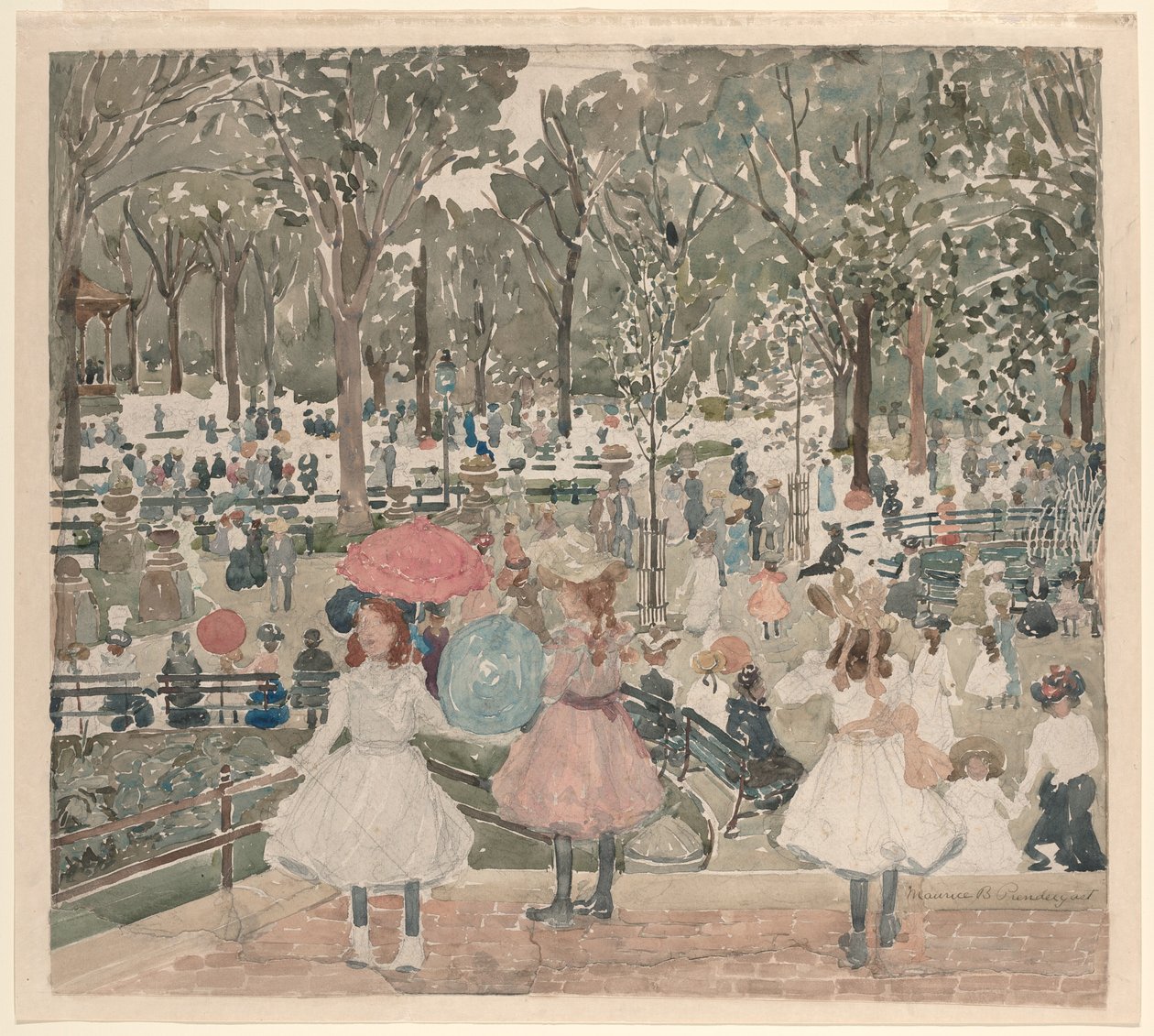 The Mall, Central Park door Maurice Brazil Prendergast