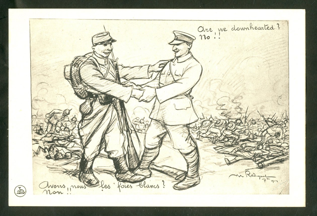 Ansichtkaart, Satirisch in Z & W door Maurice Radiguet