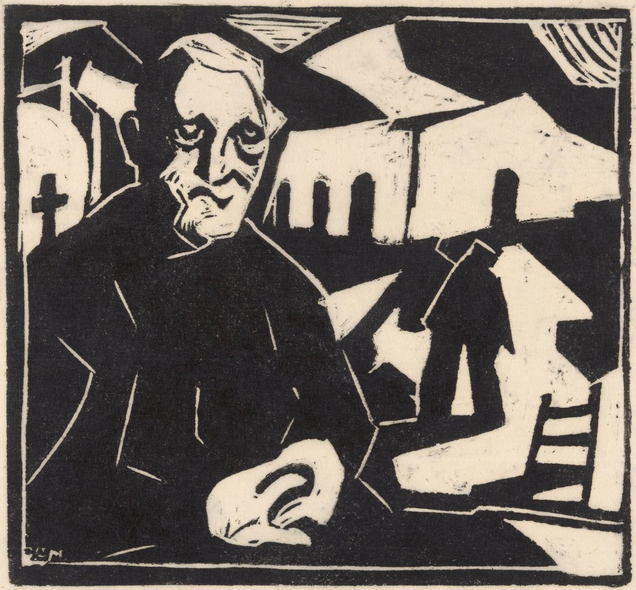 Zittende man door Maurits de Groot (signed by artist)