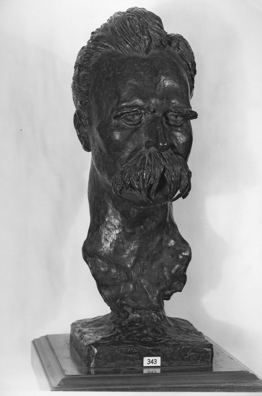 Buste van Friedrich Nietzsche (1844-1900) Duitse filosoof, 1902 (brons) door Max Klinger