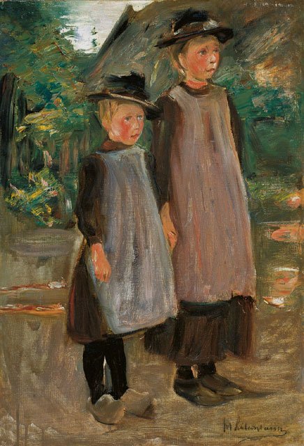 Twee Hollandse kinderen - Twee zussen door Max Liebermann