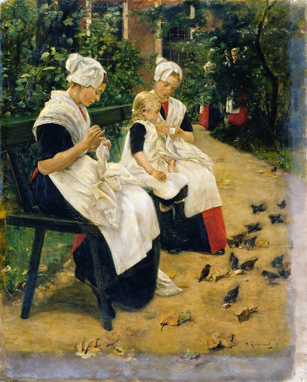 Amsterdamse wezen in de tuin, 1885 door Max Liebermann