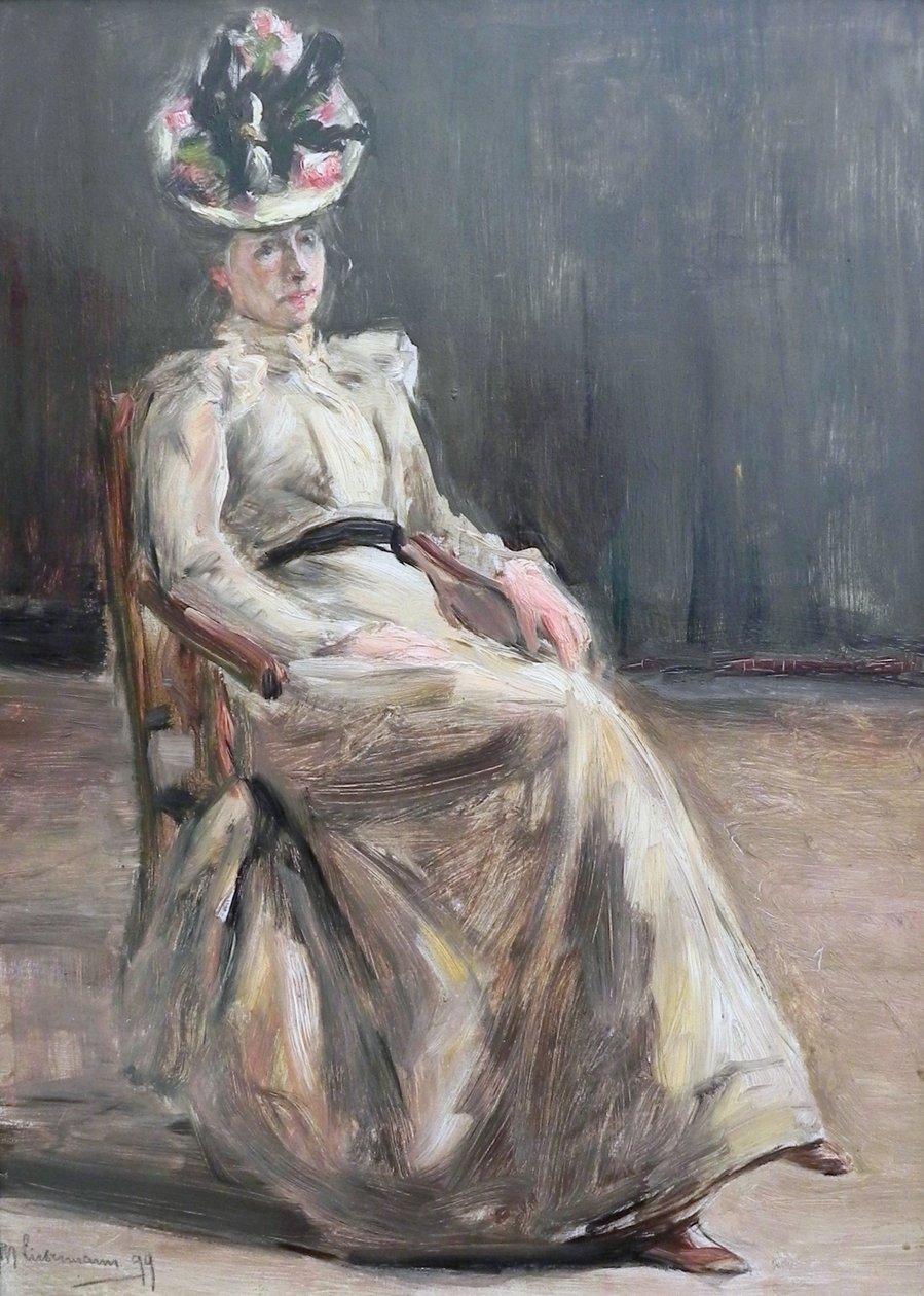 Portret van een dame door Max Liebermann