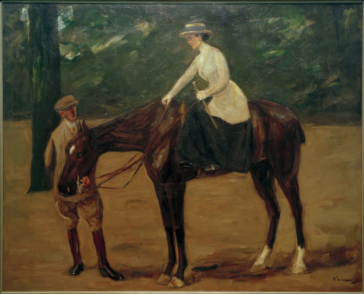 De dochter van de kunstenaar te paard door Max Liebermann