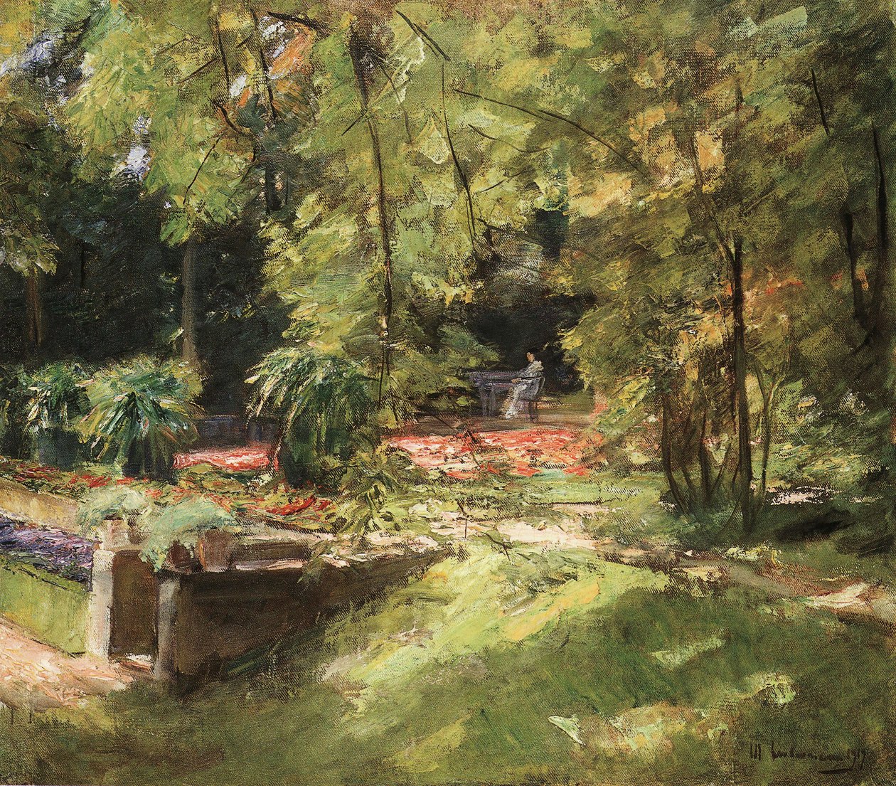 De bloementerrassen in de Wannseetuin naar het zuidwesten door Max Liebermann