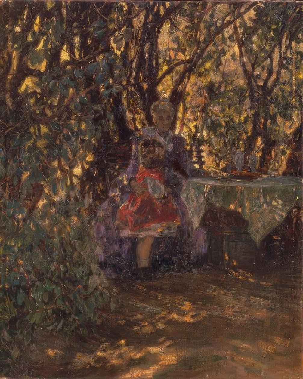 Tuin van de villa in Wannsee door Max Liebermann