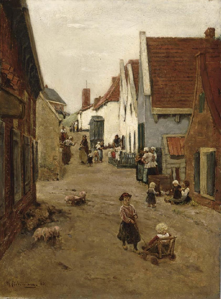Hollandse dorpsstraat door Max Liebermann