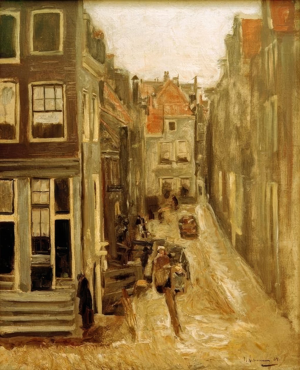 Jodenstraat in Amsterdam door Max Liebermann