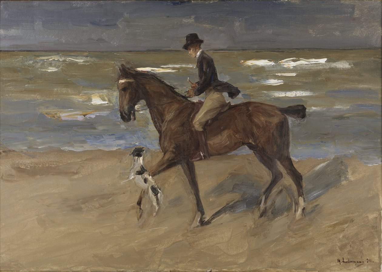 Ruiter op het Strand door Max Liebermann