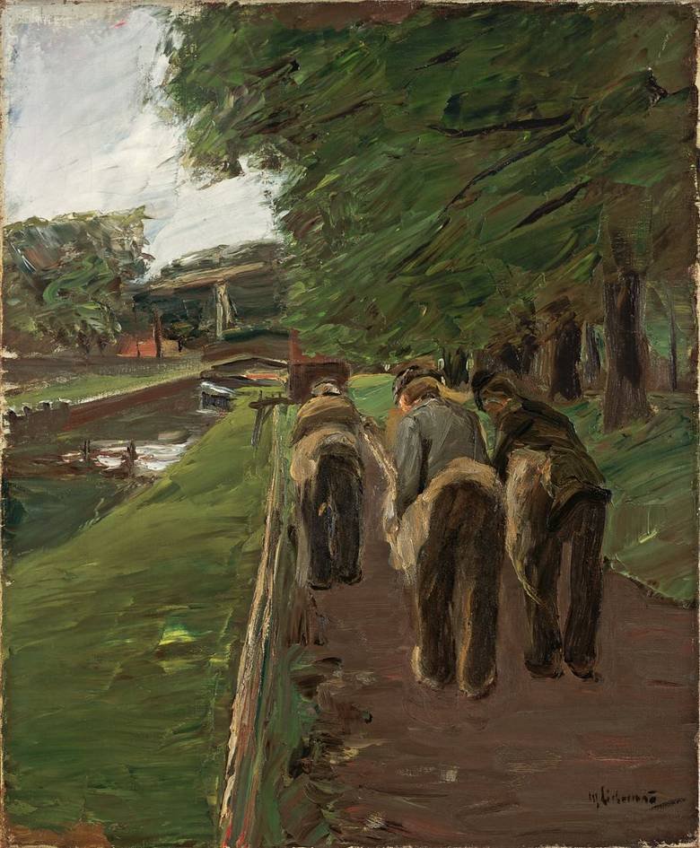 Touwslagerij in Edam door Max Liebermann