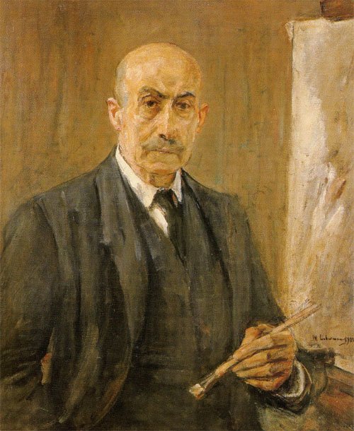 Zelfportret met palet door Max Liebermann