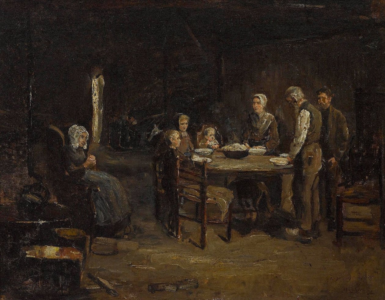 Tafelgebed door Max Liebermann