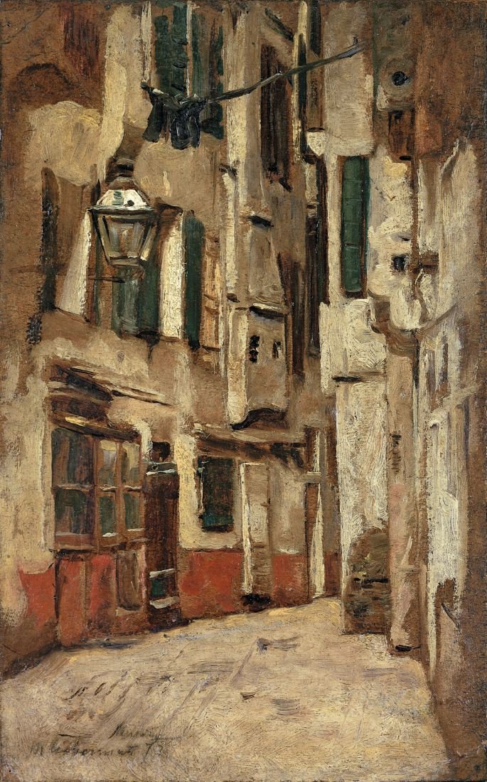 Venetiaanse steeg naar rechts door Max Liebermann