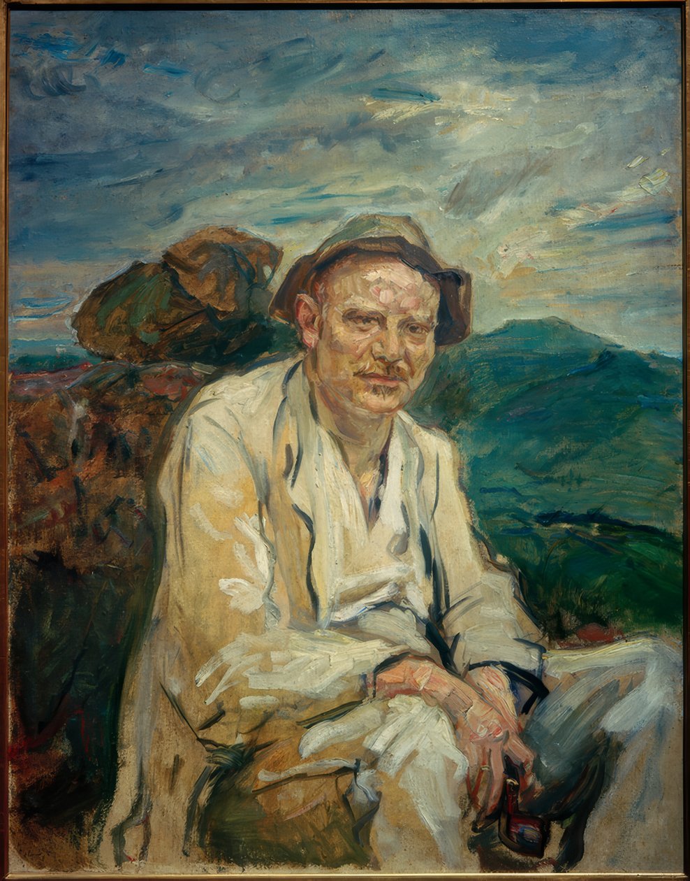 De rustende wandelaar. Portret van Heinrich Kohl door Max Slevogt