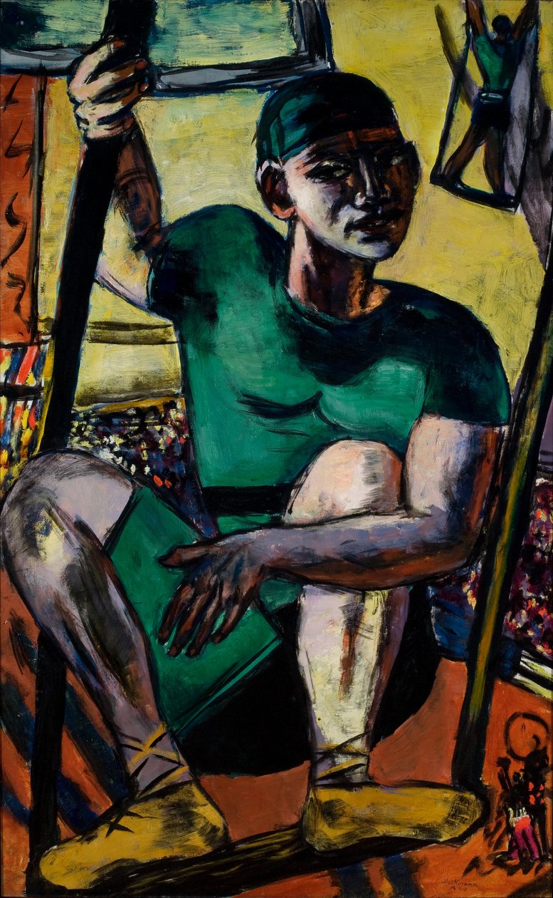 Acrobaat op trapeze door Max Beckmann