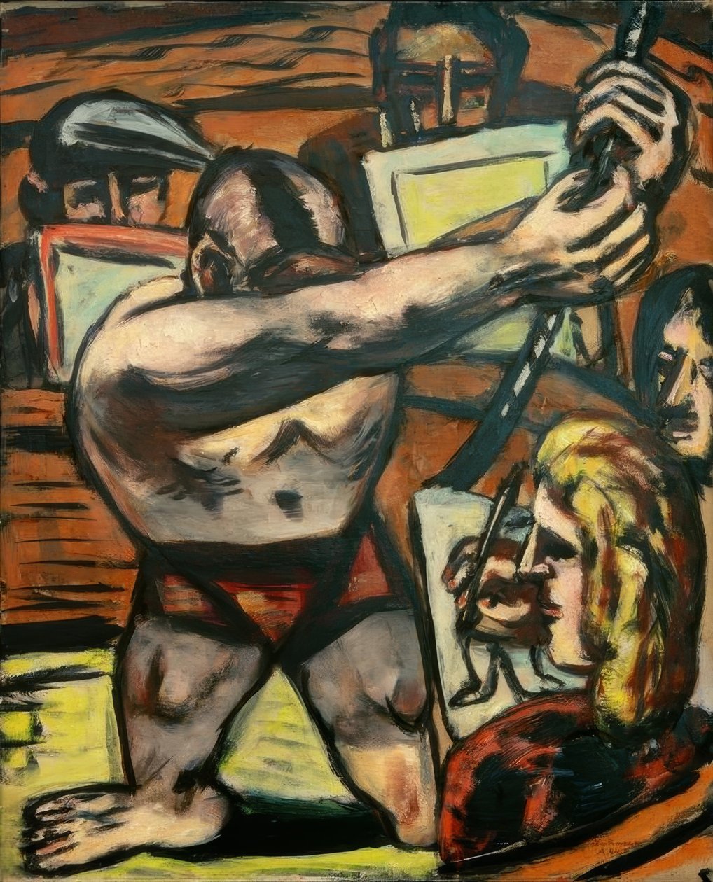 Academie II door Max Beckmann