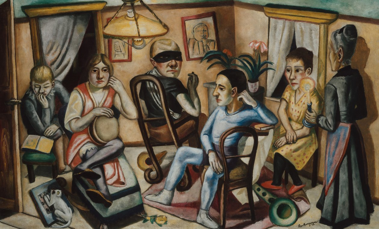 Voor het gemaskerde bal door Max Beckmann