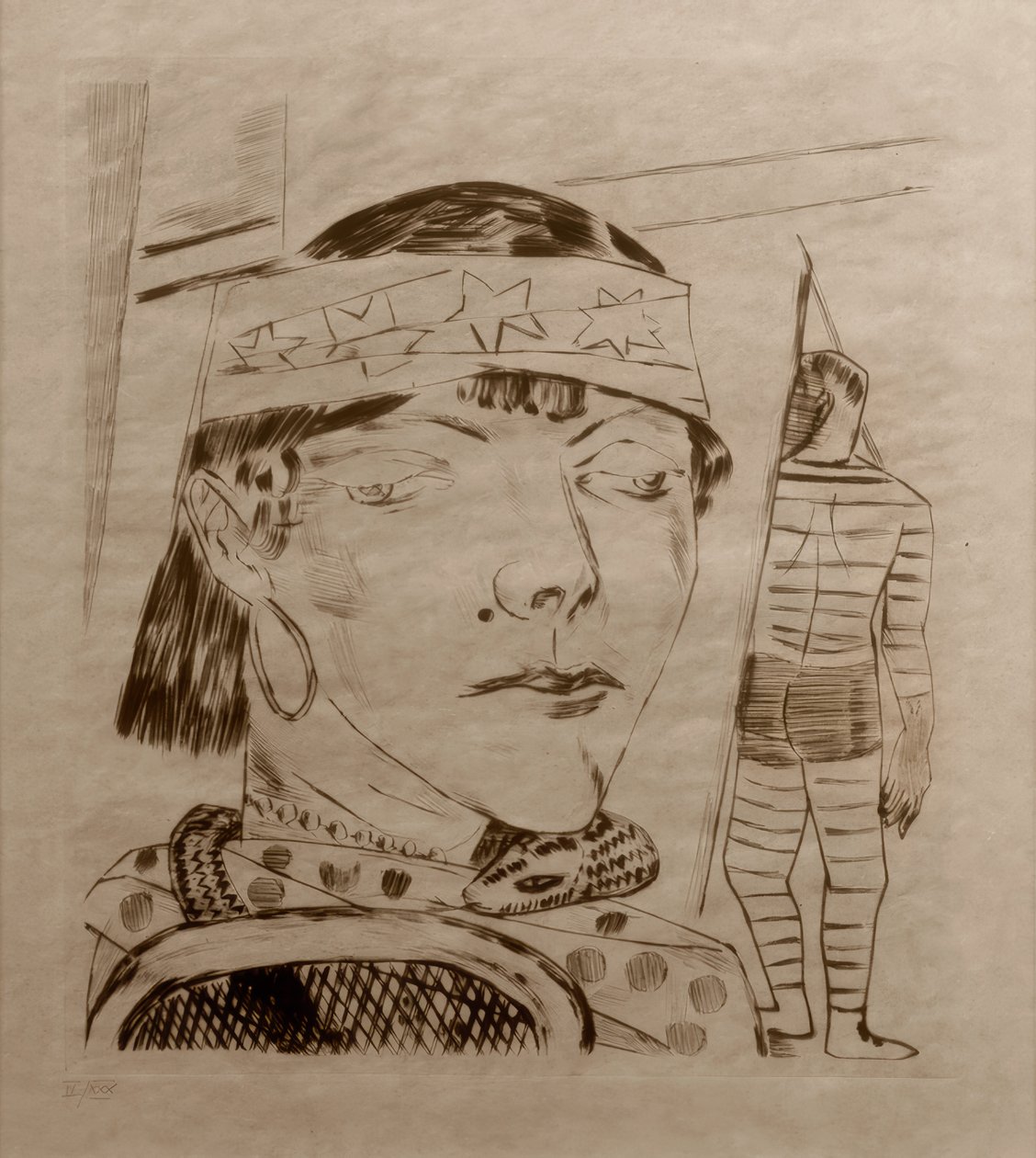 De Slangenvrouw door Max Beckmann
