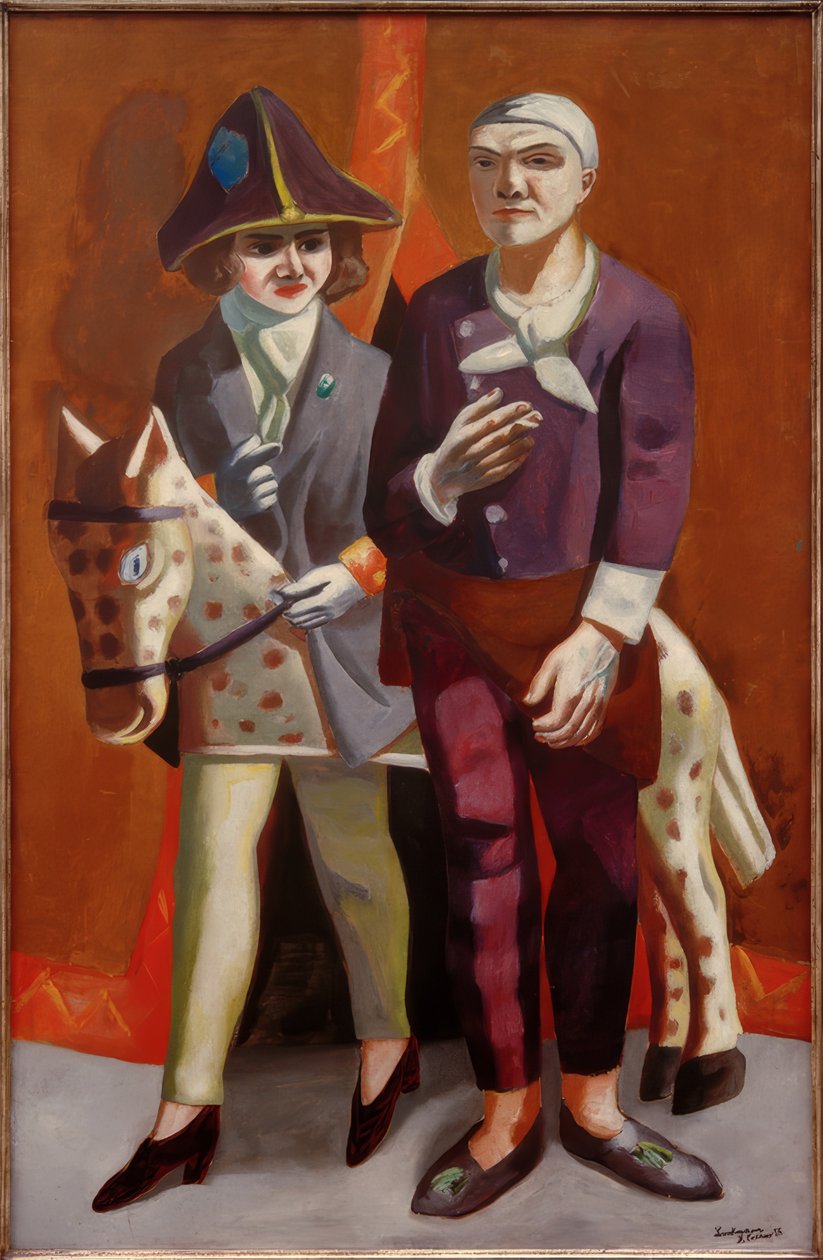 Dubbelportret carnaval door Max Beckmann