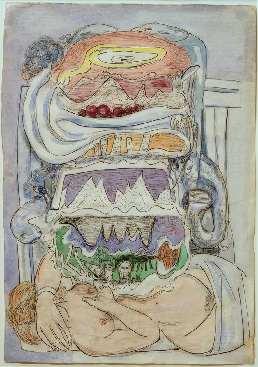 Droom van wereldkaart (Universum) door Max Beckmann