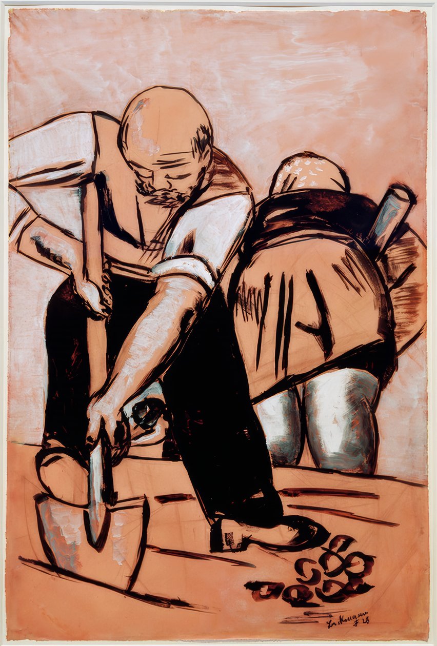 Landarbeider door Max Beckmann