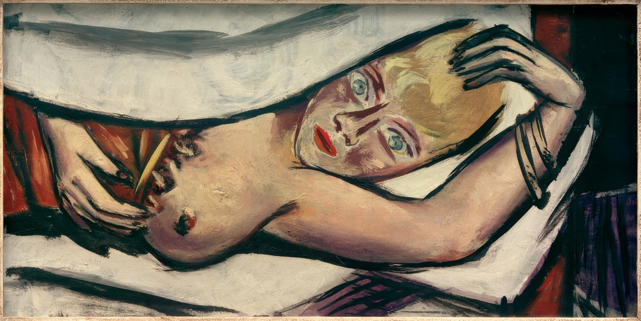 Vrouw in bed door Max Beckmann