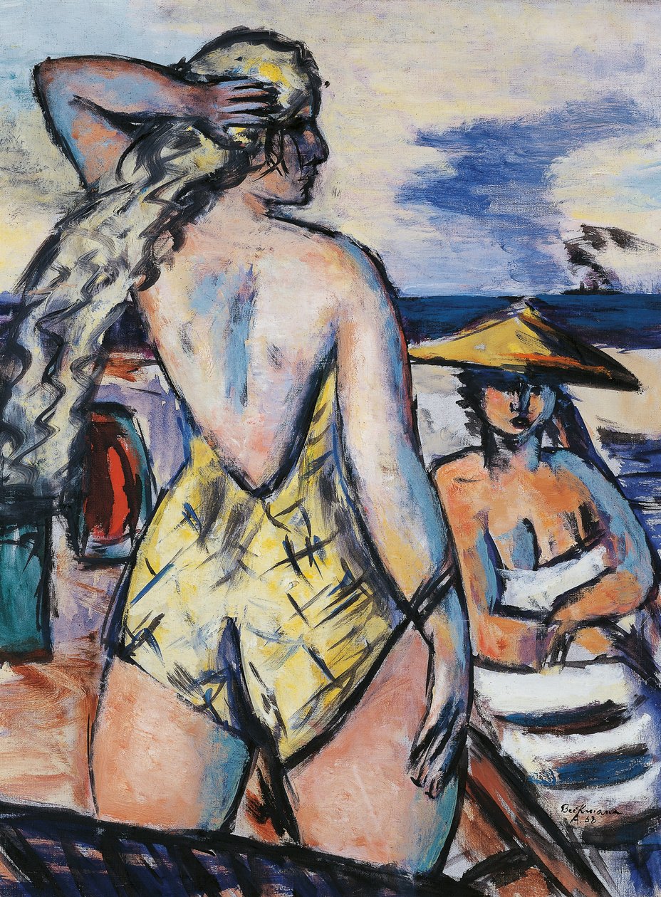 Meisjes bij de zee door Max Beckmann