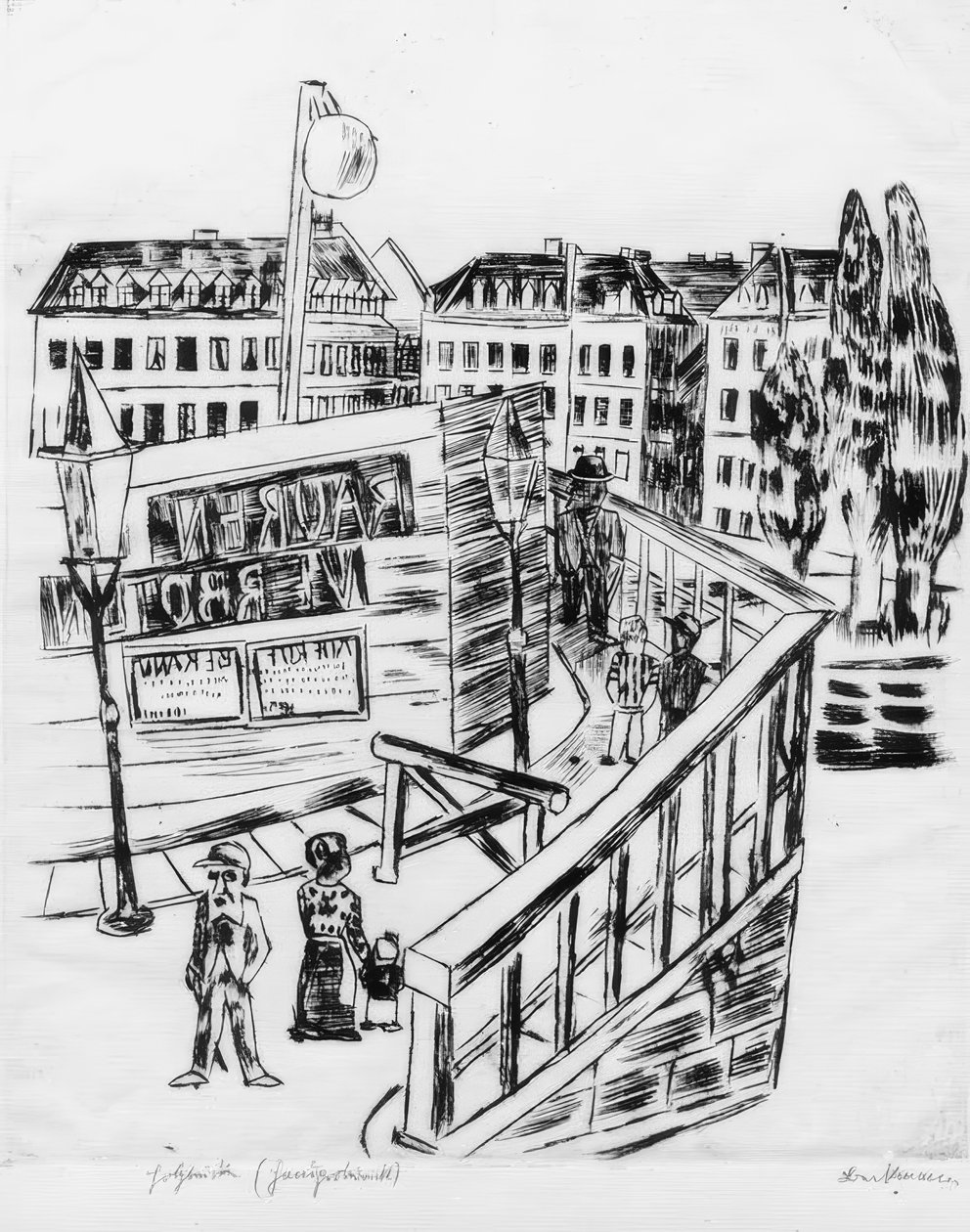 Houten brug door Max Beckmann