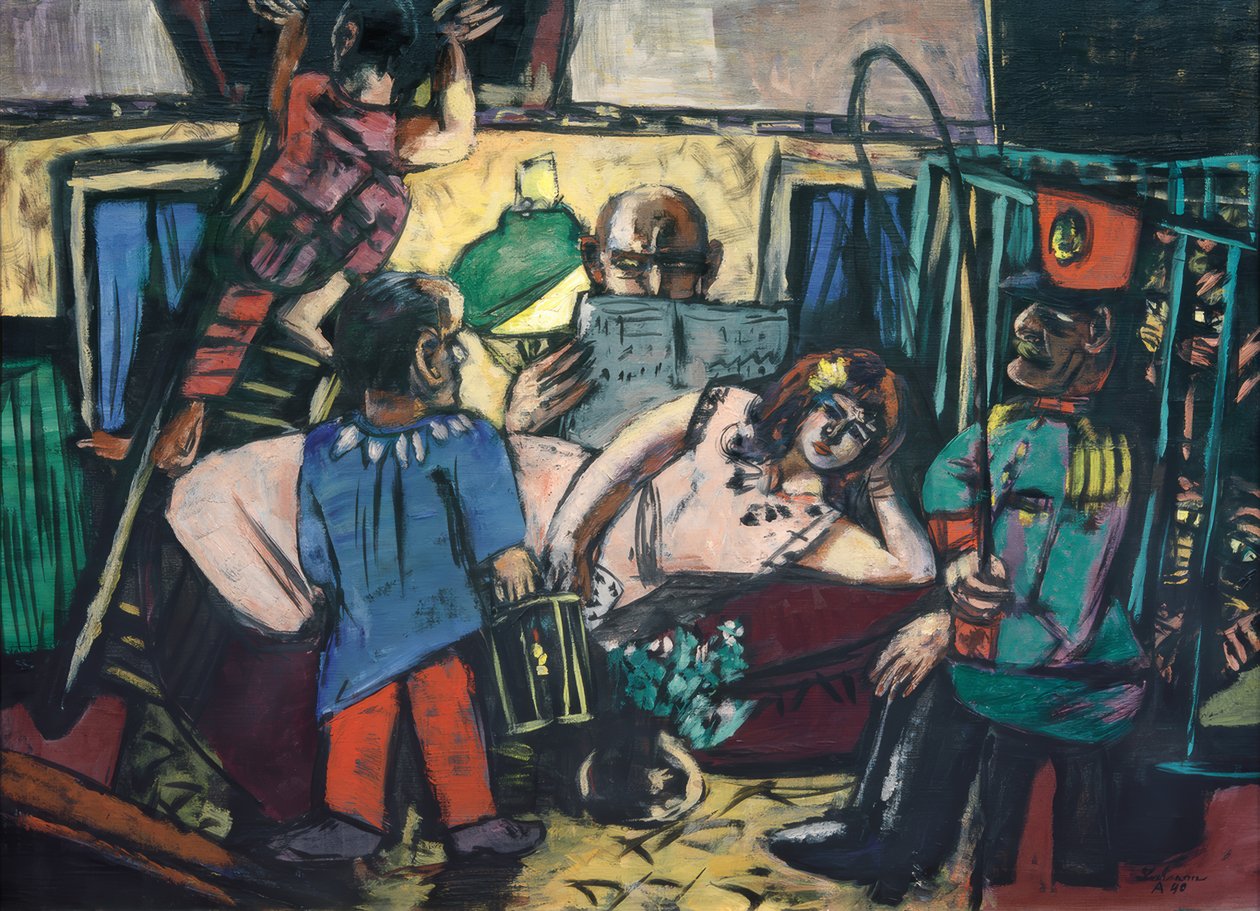 In de artiestenwagen door Max Beckmann