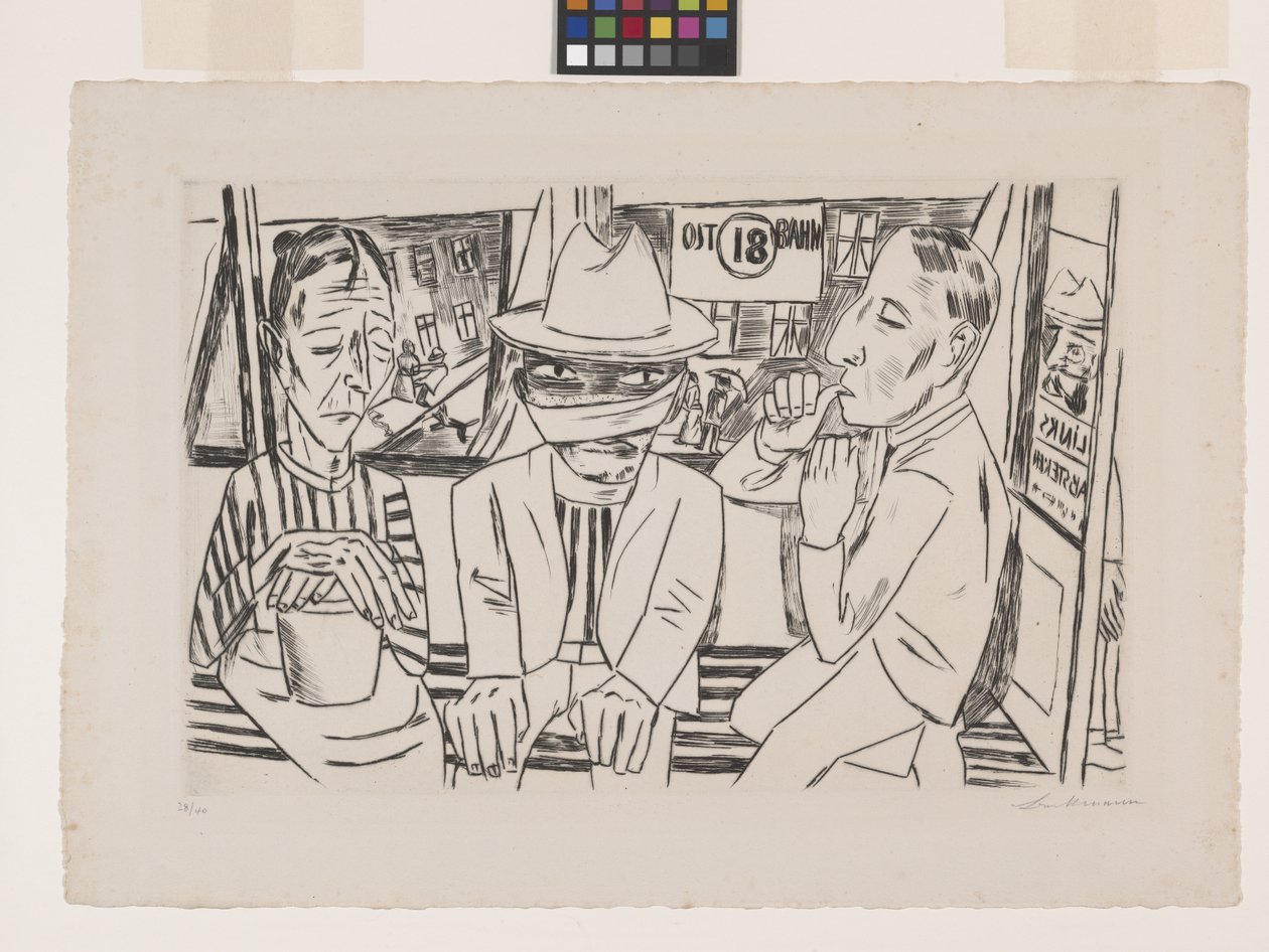 In de tram door Max Beckmann