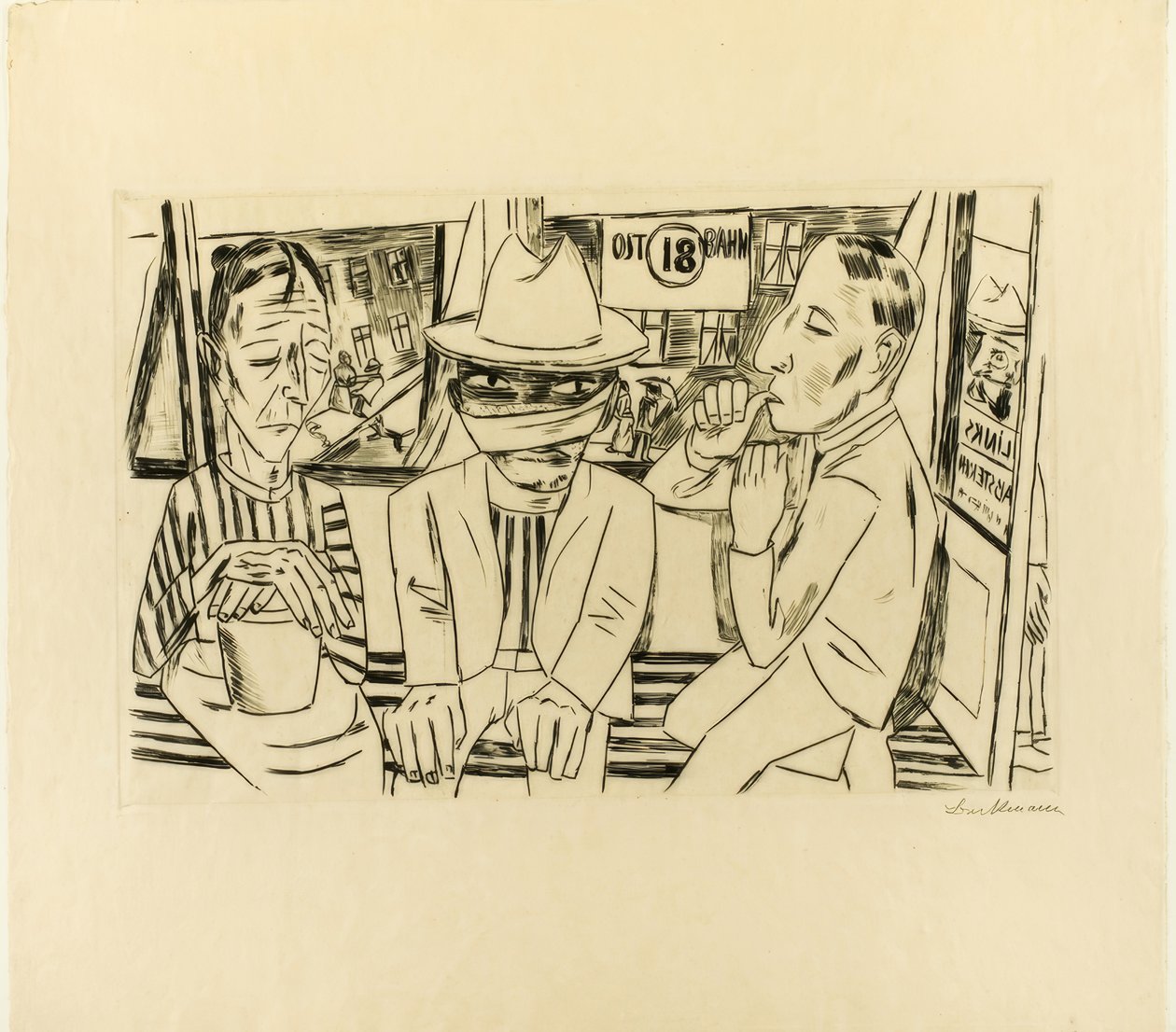 In de tram door Max Beckmann