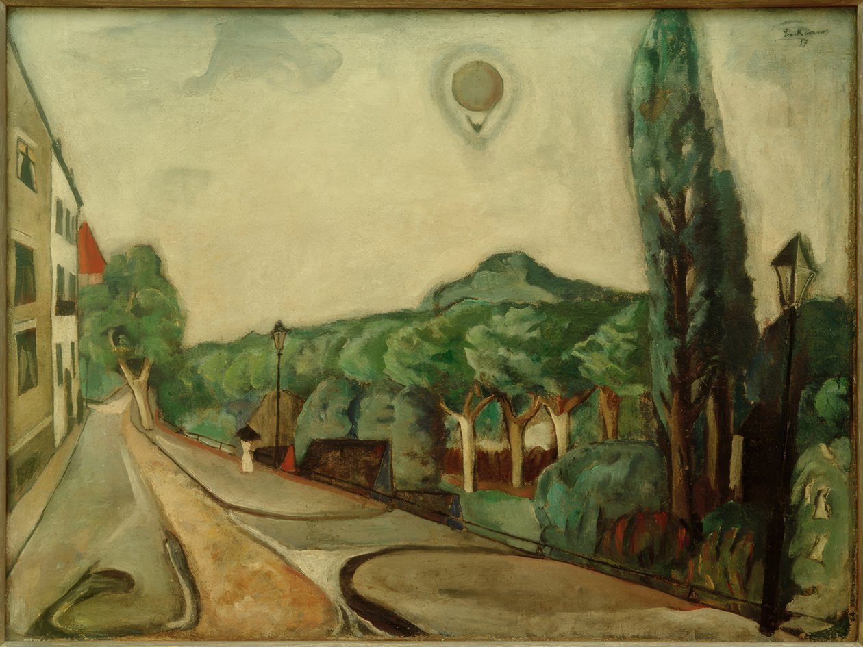 Landschap met Luchtballon door Max Beckmann