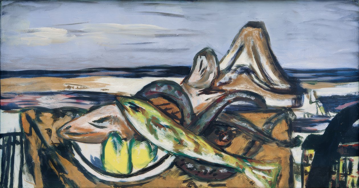 Landschap met Frutti di Mare door Max Beckmann