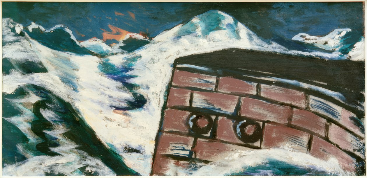 Aanlegsteiger in Storm door Max Beckmann