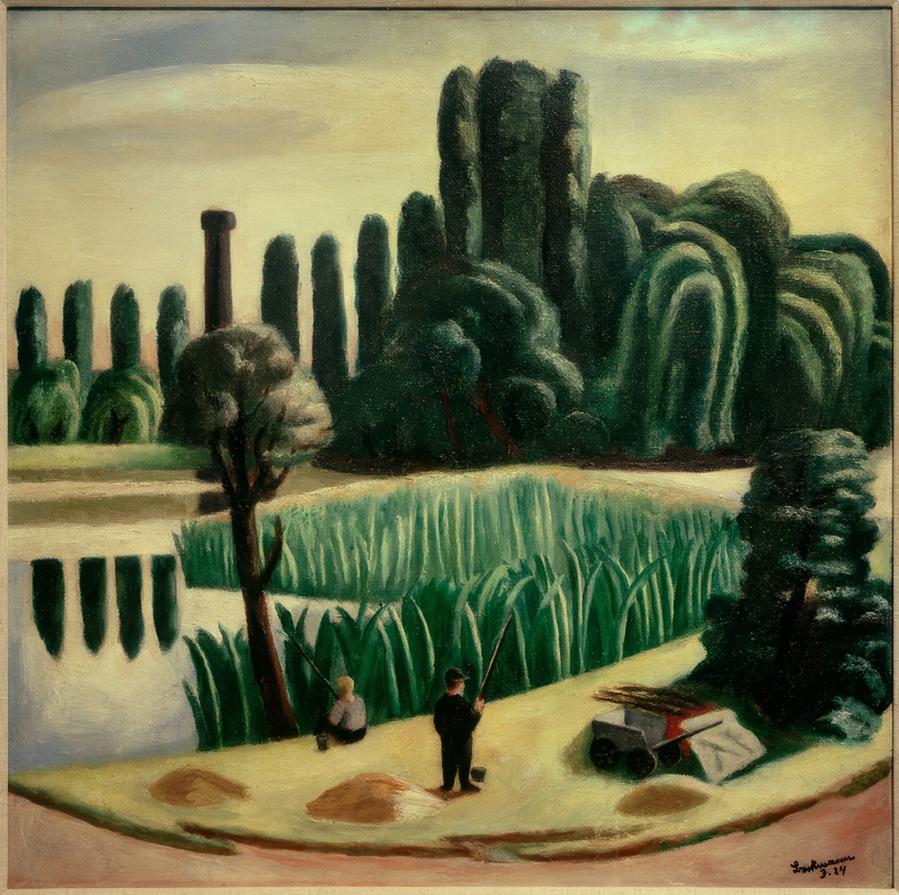 Zeelandschap met Populieren door Max Beckmann