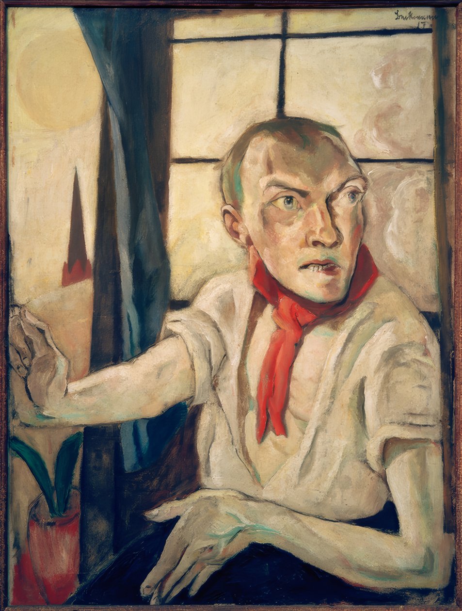 Zelfportret met Rode Sjaal door Max Beckmann