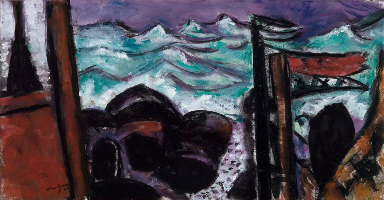 Kleine Stormachtige Zee door Max Beckmann