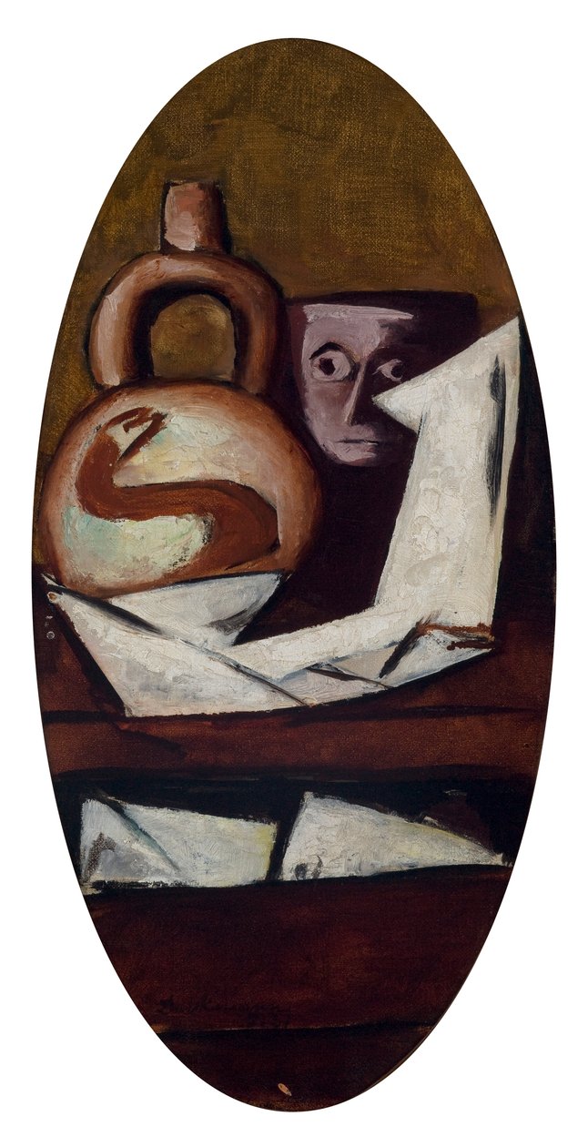 Stilleven (met Mexicaans figuur) door Max Beckmann