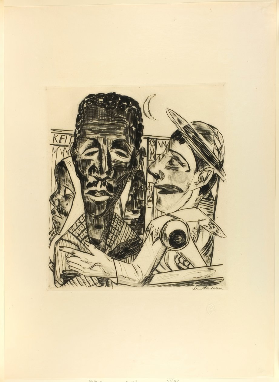 De neger, plaat zes uit Jahrmarkt door Max Beckmann