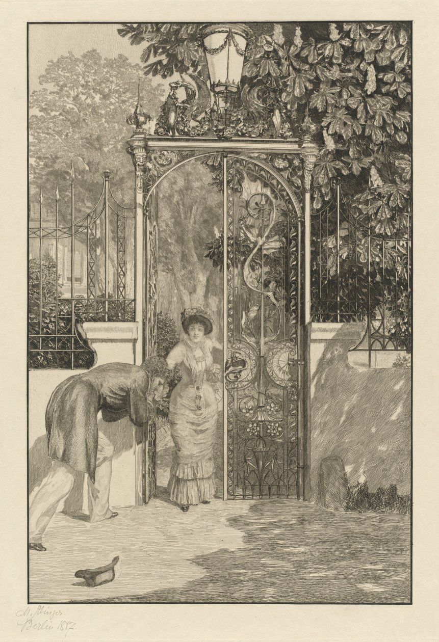 Bij de Poort, 1887 door Max Klinger