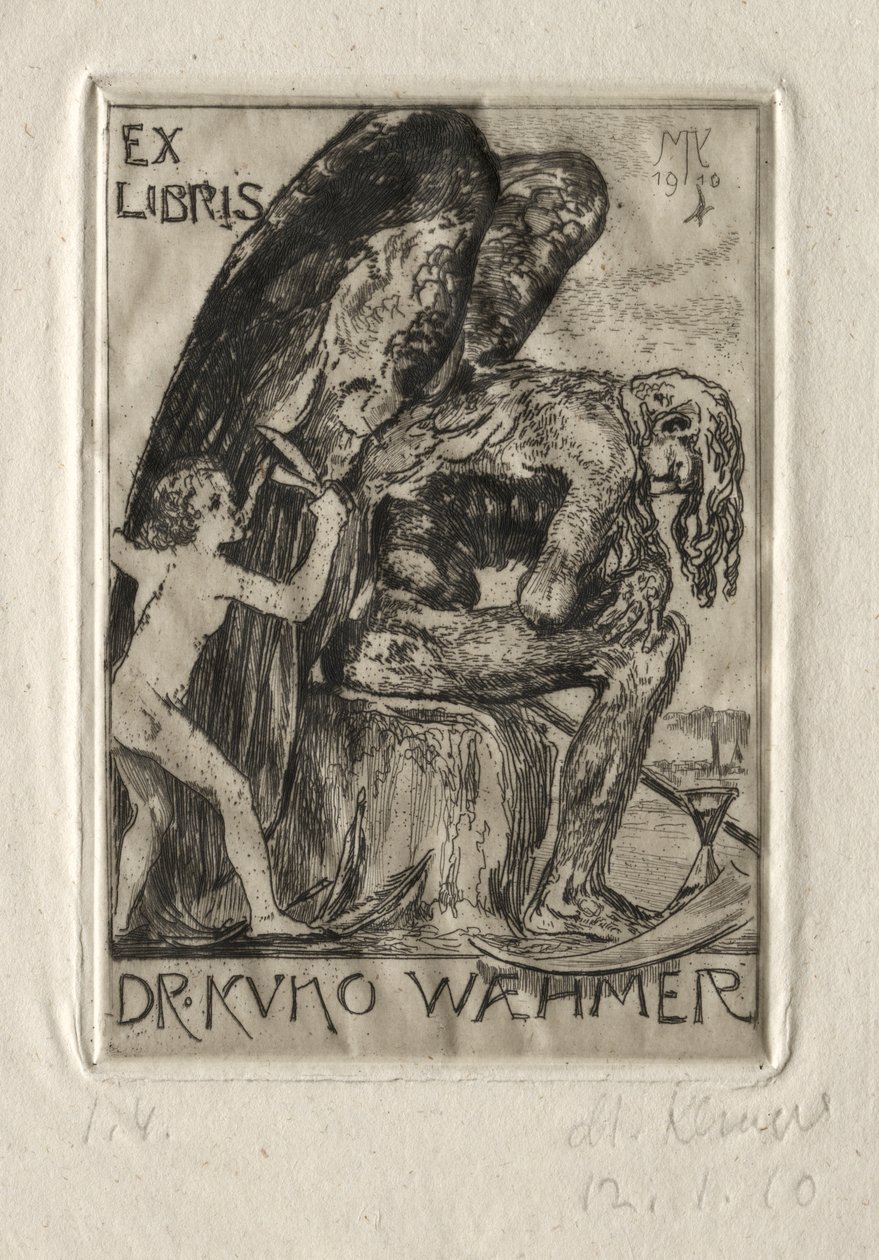 Ex Libris Dr. Kuno Waehmer door Max Klinger